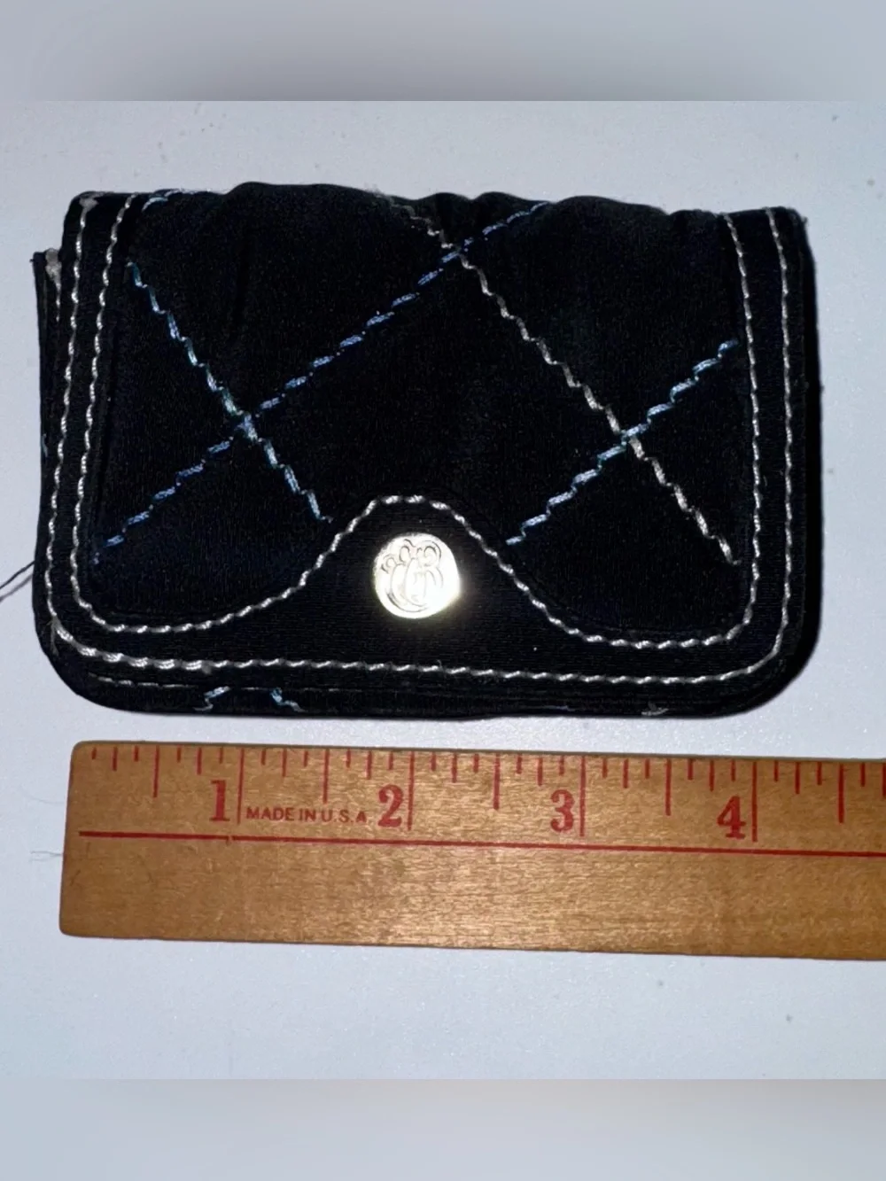 Vera Bradley Black Mini Cardholder Quilted Pouch